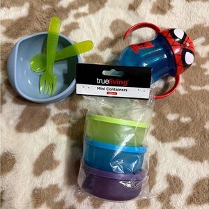 Kids Snack & Drink Set | Spider-Man Cup, Bowl w/ Utensils + Containers